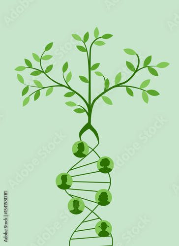 Ancestry concept sciantific DNA vector illustration