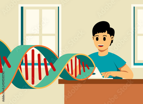Ancestry concept sciantific DNA vector illustration