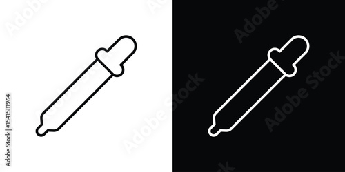 Eye dropper icon design. simple stroke line vector icon set