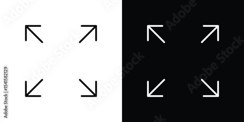 Expand arrows icon design. simple stroke line vector icon set
