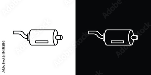 Exhaust pipe icon design. simple stroke line vector icon set