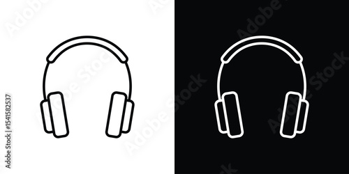 Ear muffs icon design. simple stroke line vector icon set