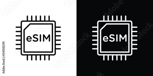 ESIM icon design. simple stroke line vector icon set
