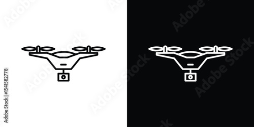 Drone icon design. simple stroke line vector icon set