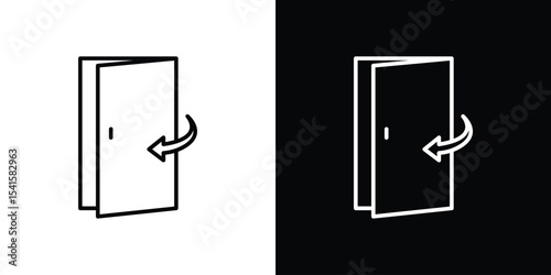 Door closed icon design. simple stroke line vector icon set