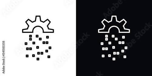 Digital transformation icon design. simple stroke line vector icon set