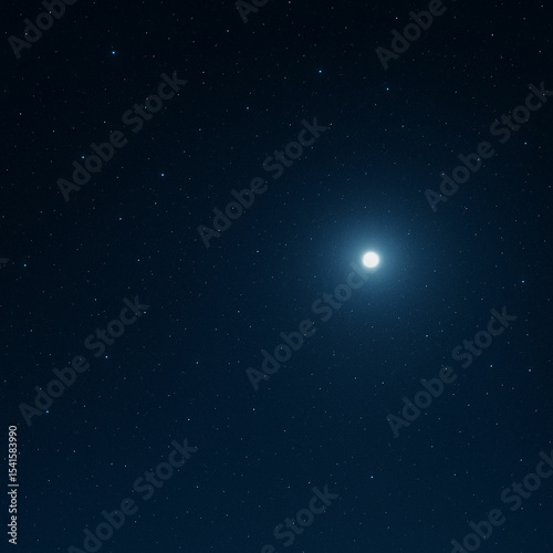 Starry night sky with vivid blue gradient and radiant bright star in cosmic atmosphere for backgrounds or prints, ideal for digital art or wallpapers, unique design Pro.