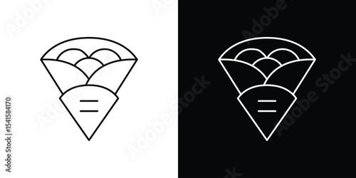 Crepe icon design. simple stroke line vector icon set