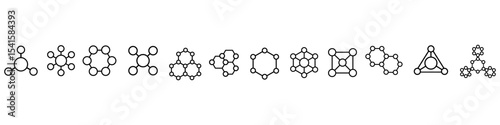 Moleculae structure icon vector set. Atom structure illustration sign collection. molecule symbol. atom web icons. Physics logo design.