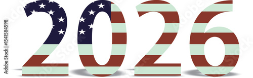 American Flag Themed 2026 A Patriotic New Year Design