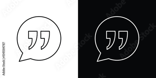 Comment quote icon design. simple stroke line vector icon set