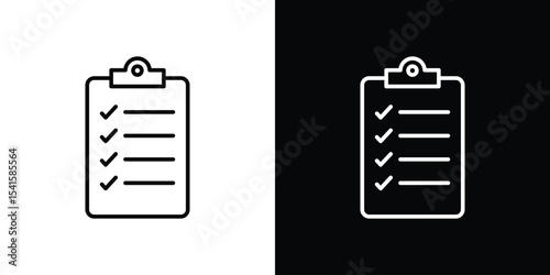 Clipboard icon design. simple stroke line vector icon set