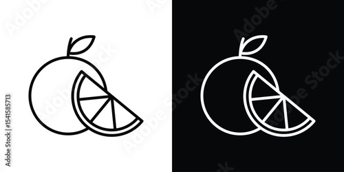 Citrus icon design. simple stroke line vector icon set