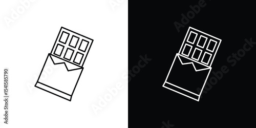Chocolate icon design. simple stroke line vector icon set