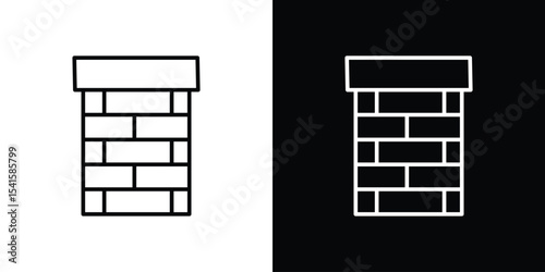 Chimney icon design. simple stroke line vector icon set