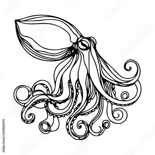  Intricate Octopus Line Art