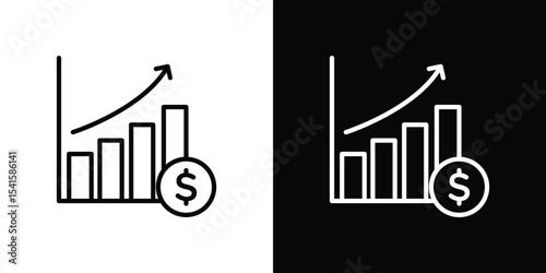 Chat arrow grow icon design. simple stroke line vector icon set