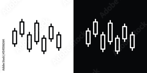 Chart candlestick icon design. simple stroke line vector icon set