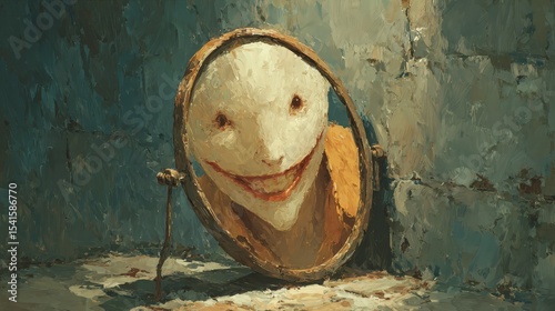 Mirror Image of a Creepy Smiling Creature