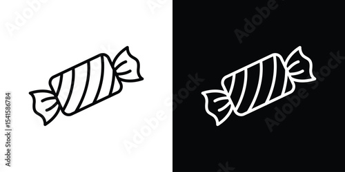 Candy-sweet icon design. simple stroke line vector icon set