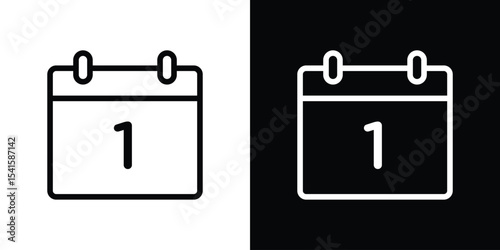 Calendar day icon design. simple stroke line vector icon set