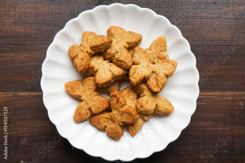 Butterfly shaped coffee flavored cookies.