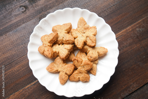 Butterfly shaped coffee flavored cookies.