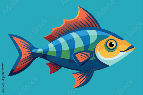 Colorful fish swimming in clear blue water with vibrant scales that reflect light beautifully and attract the eye