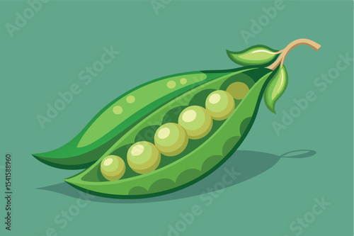 Fresh green peas in a pod on a smooth background