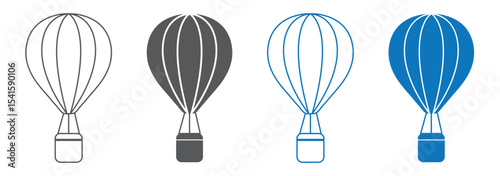 Hot Air Balloon Icons Simple, Elegant, Travel, Adventure, Flight