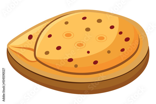 Delicious baked pastry filled with savory ingredients is ready to enjoy at a local cafe on a sunny afternoon