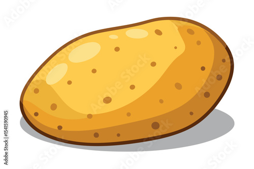 Yellow potato resting on surface with smooth texture and glossy finish