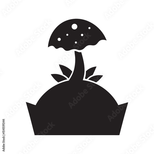 Mycelium Packaging Organic Silhouette Vector