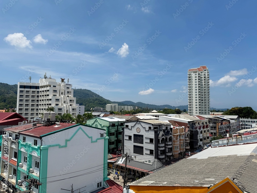 Fototapeta premium Urban View of Karon Beach Town. Phuket, Thailand.