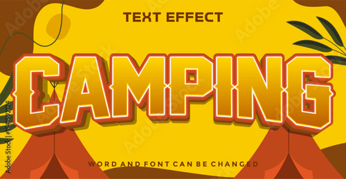 Camping editable text effect