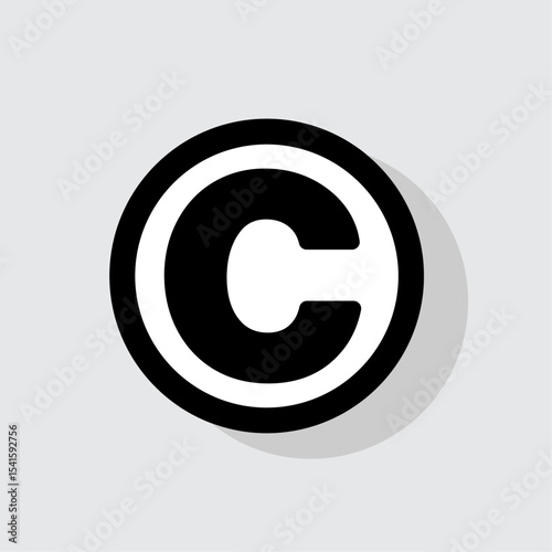 Letter C sign design template element, Copyright vector icon