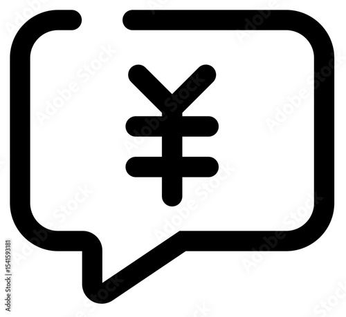 Yen symbol inside a speech bubble representing financial discussion and currency exchange rates news today