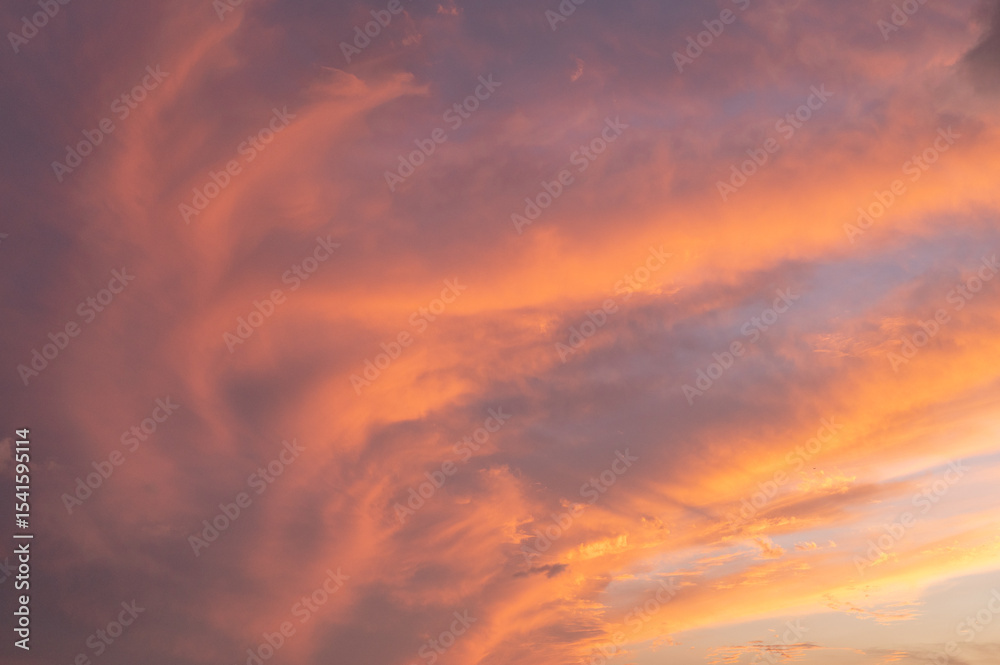 Fototapeta premium Sunset purple evening sky above the Jaffa Tel Aviv on October 3, 2023, Israel