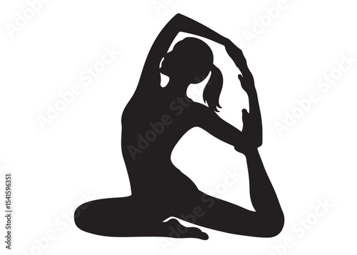 meditation and yoga logo design silhouette vector, yoga logo icon design silhouette vector, black silhouette logo yoga, yoga pose silhouette vector logo on white background	