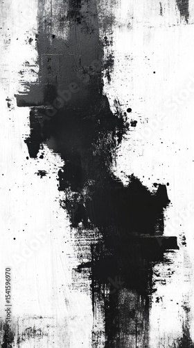 Abstract black background with blurred strokes and splashes, creating a dramatic and mysterious mood, suitable for art projects and modern design.