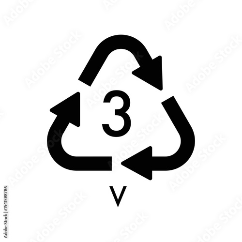 V O3 RECYCLING PLASTIC SYMBOL VECTOR SIGN LOGO