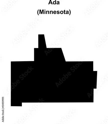 Ada (Minnesota) blank outline map
