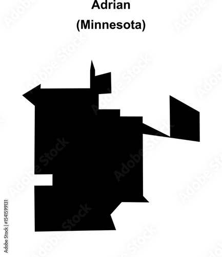 Adrian (Minnesota) blank outline map