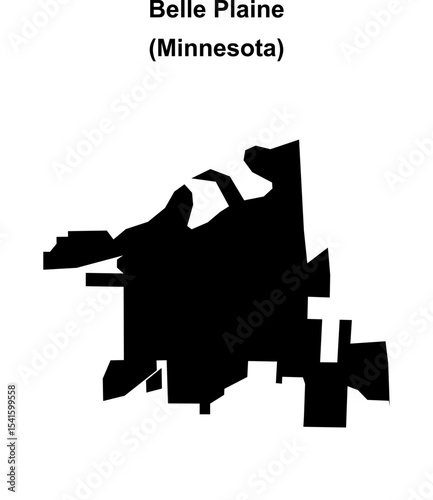 Belle Plaine (Minnesota) blank outline map