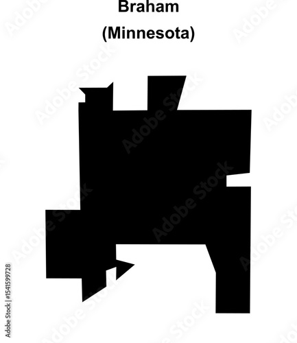 Braham (Minnesota) blank outline map