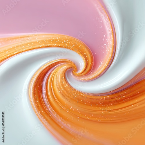 Abstract Peach and Sand Swirl Paint Texture