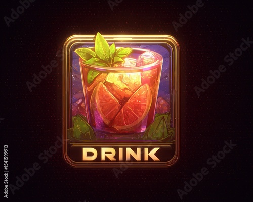 Sparkling drink in a glass