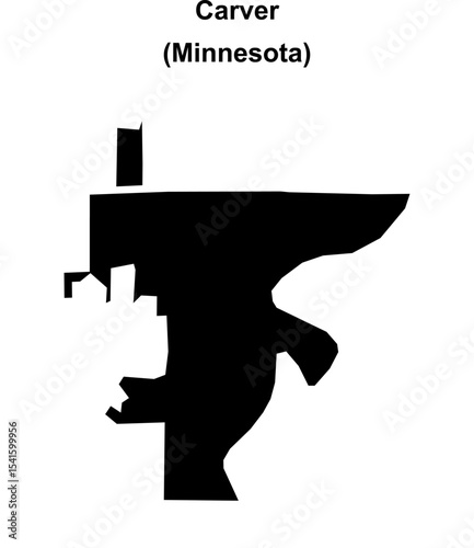 Carver (Minnesota) blank outline map