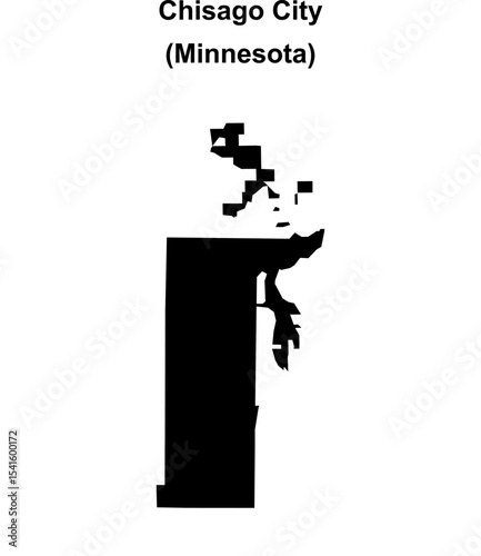 Chisago City (Minnesota) blank outline map