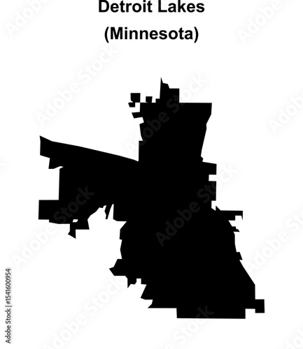 Detroit Lakes (Minnesota) blank outline map